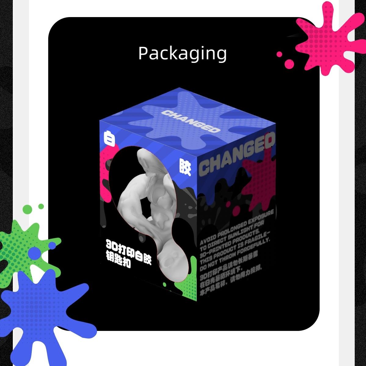 Changed 3D White Latex Beast Figurine, Custom Base Text 43642:781434