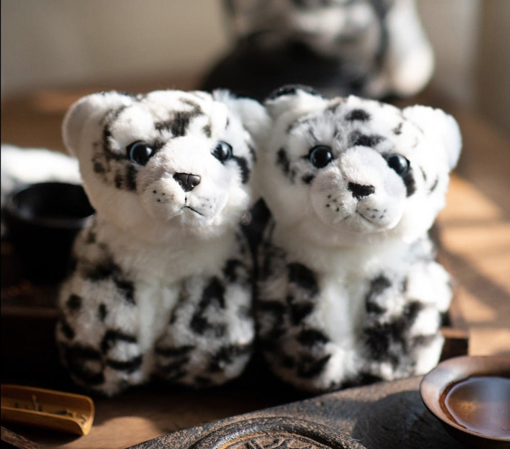 Realistic Baby Snow Leopard Plush Toy