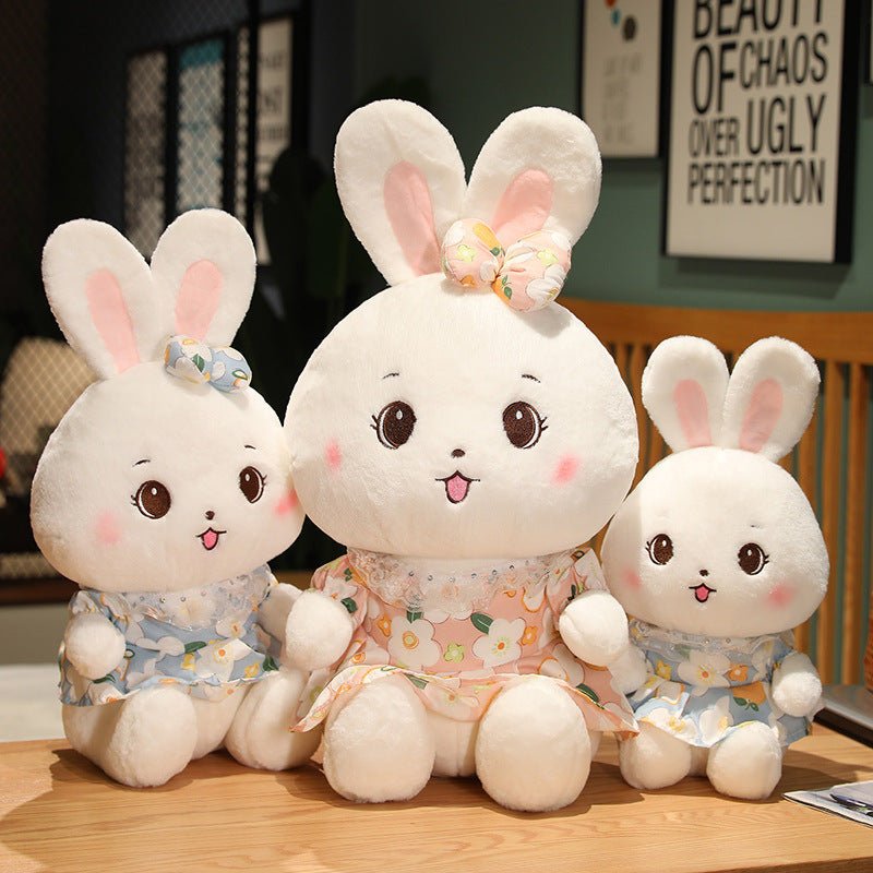 Fluffy White Bunny Plush Toys Stuffed Animals – 42shops