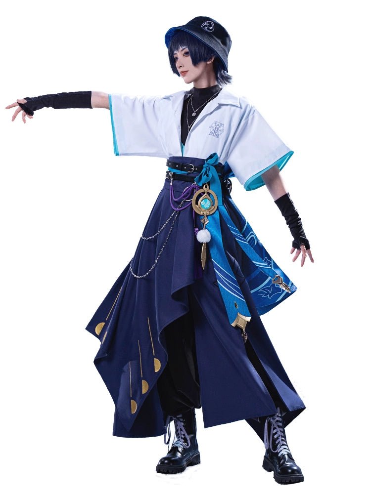Scaramouche Genshin Costume Wig Hat Set Anime Genshin Wanderer Costume  Uniform For Men | Fruugo Ie