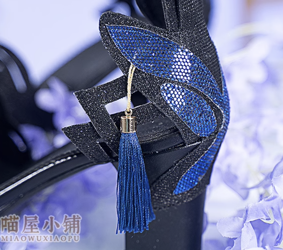 Genshin Impact Keqing Cosplay Shoes Star Flash High Heels