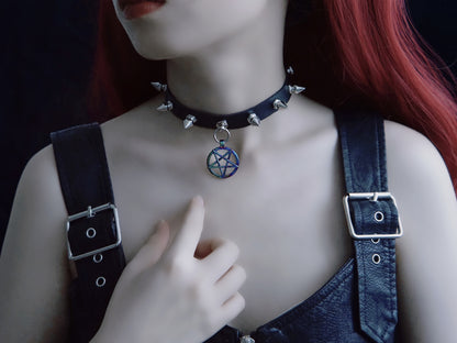 Halloween Dark Gothic Original Handmade Leather Collar Choker