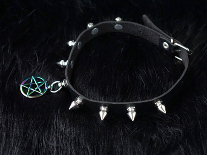 Halloween Dark Gothic Original Handmade Leather Collar Choker