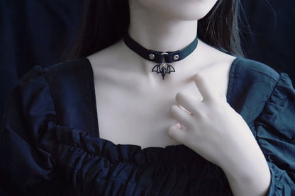 Halloween Dark Gothic Original Handmade Leather Collar Choker