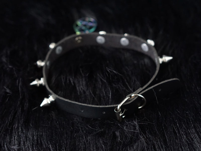 Halloween Dark Gothic Original Handmade Leather Collar Choker