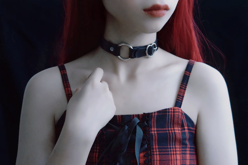 Halloween Dark Gothic Original Handmade Leather Collar Choker