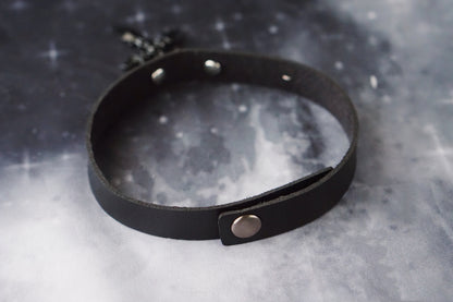 Halloween Dark Gothic Original Handmade Leather Collar Choker