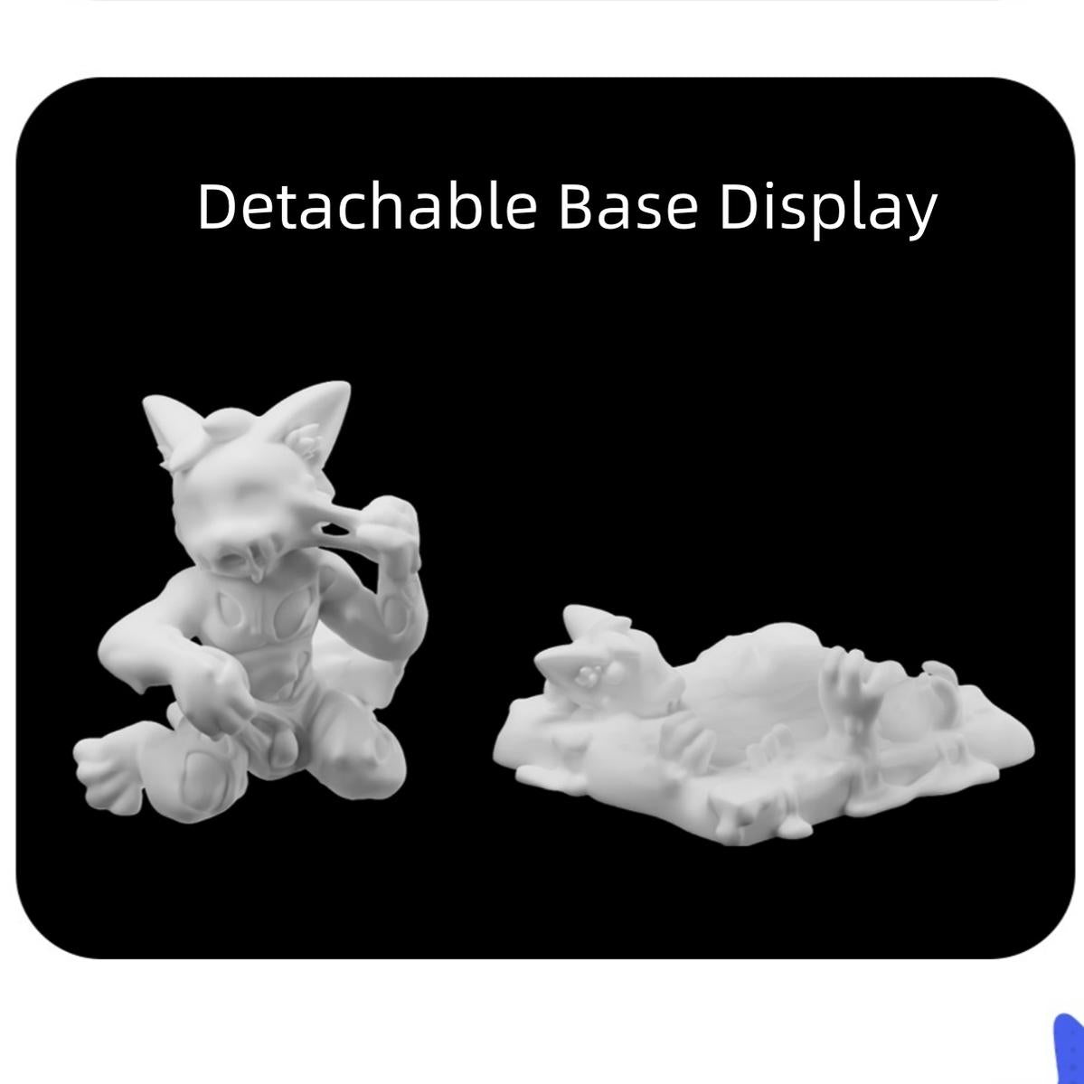 Changed 3D White Latex Beast Figurine, Custom Base Text 43642:781432