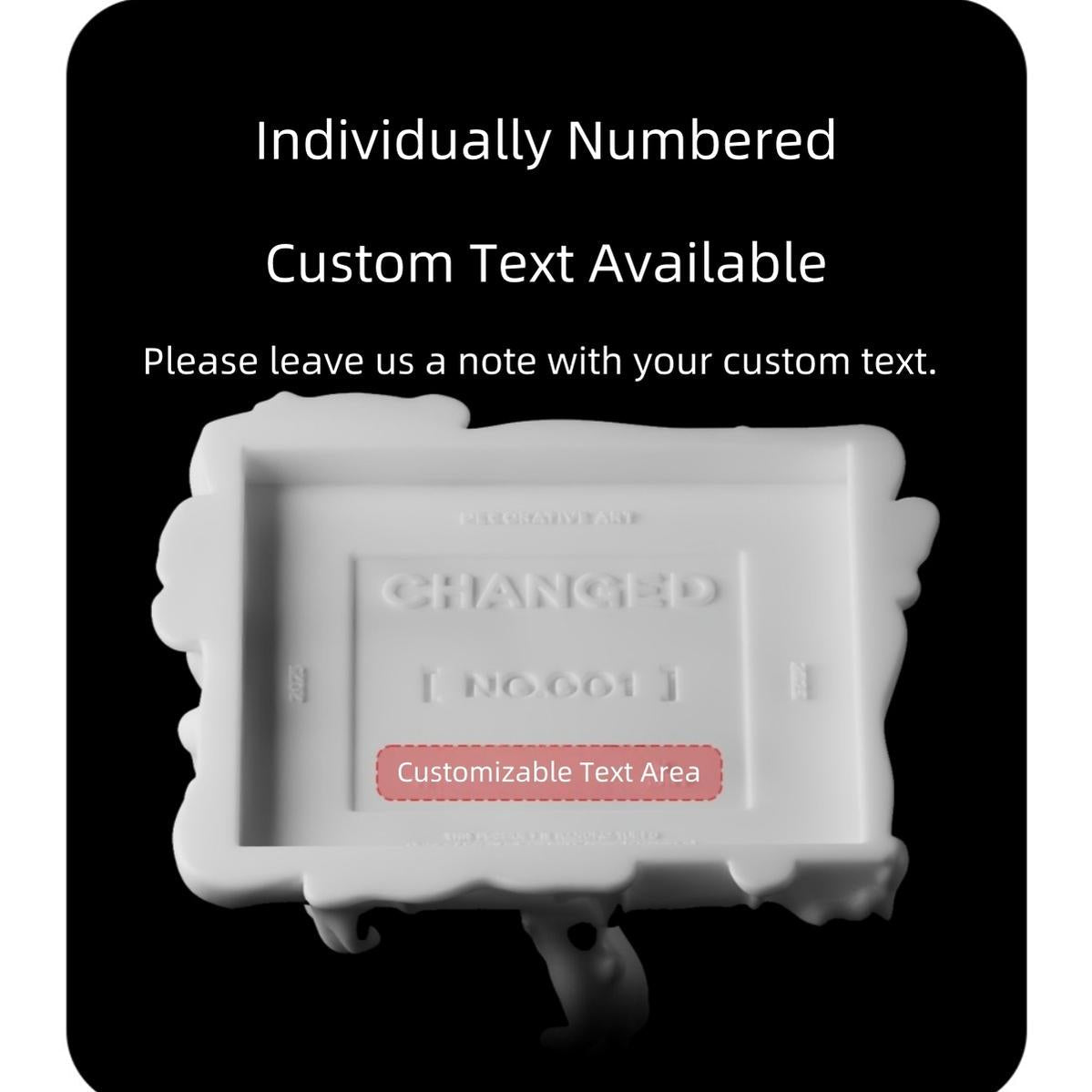 Changed 3D White Latex Beast Figurine, Custom Base Text 43642:781438