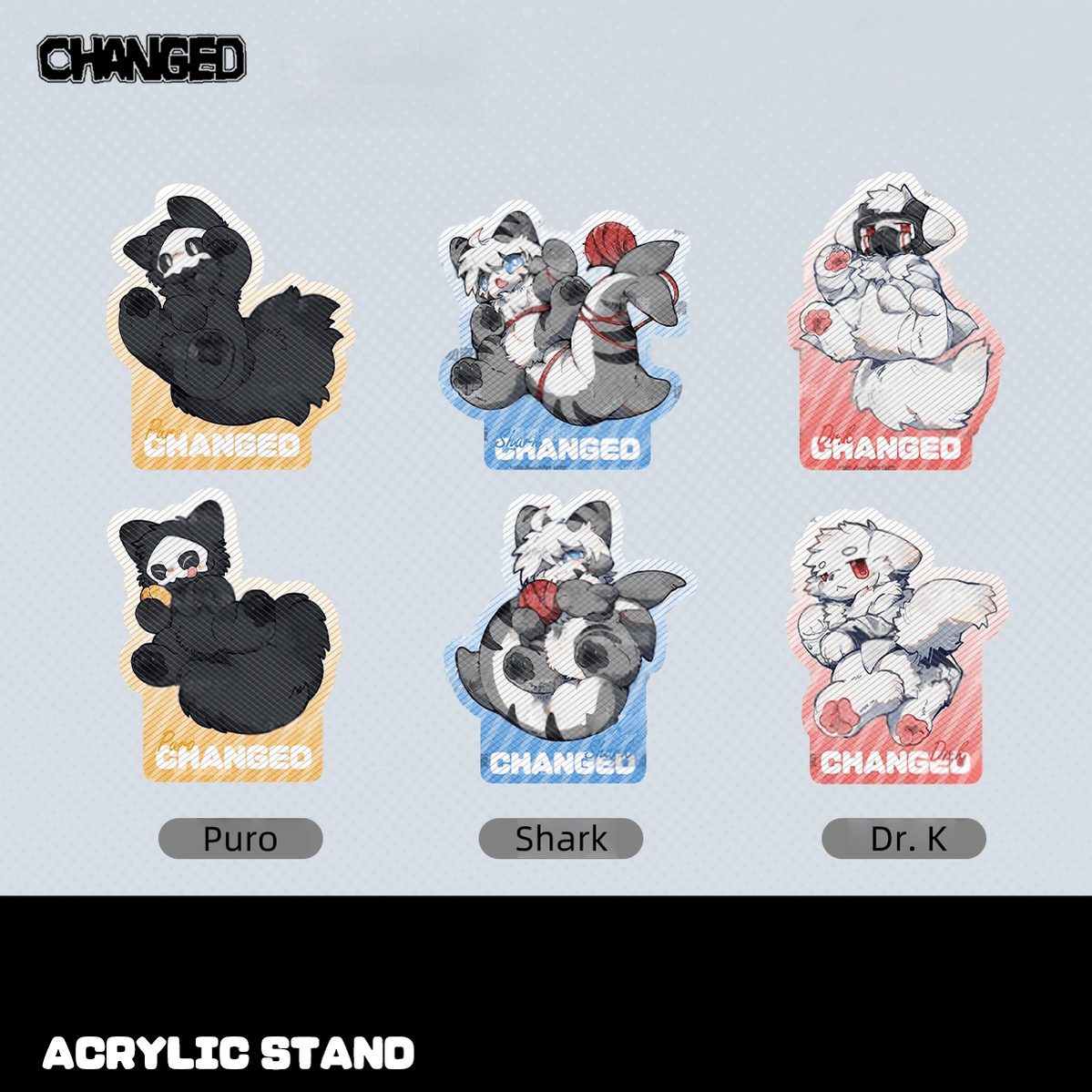 Changed Game Acrylic Standee, Puro, Shark and Dr. K 43778:785353