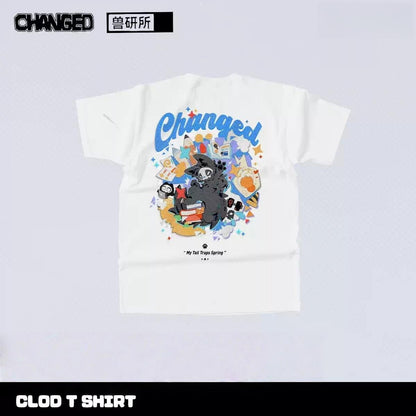 Changed Puro Printed Cotton T-shirt (2XL 3XL 4XL 5XL L M S XL XS / White) 43535:782260