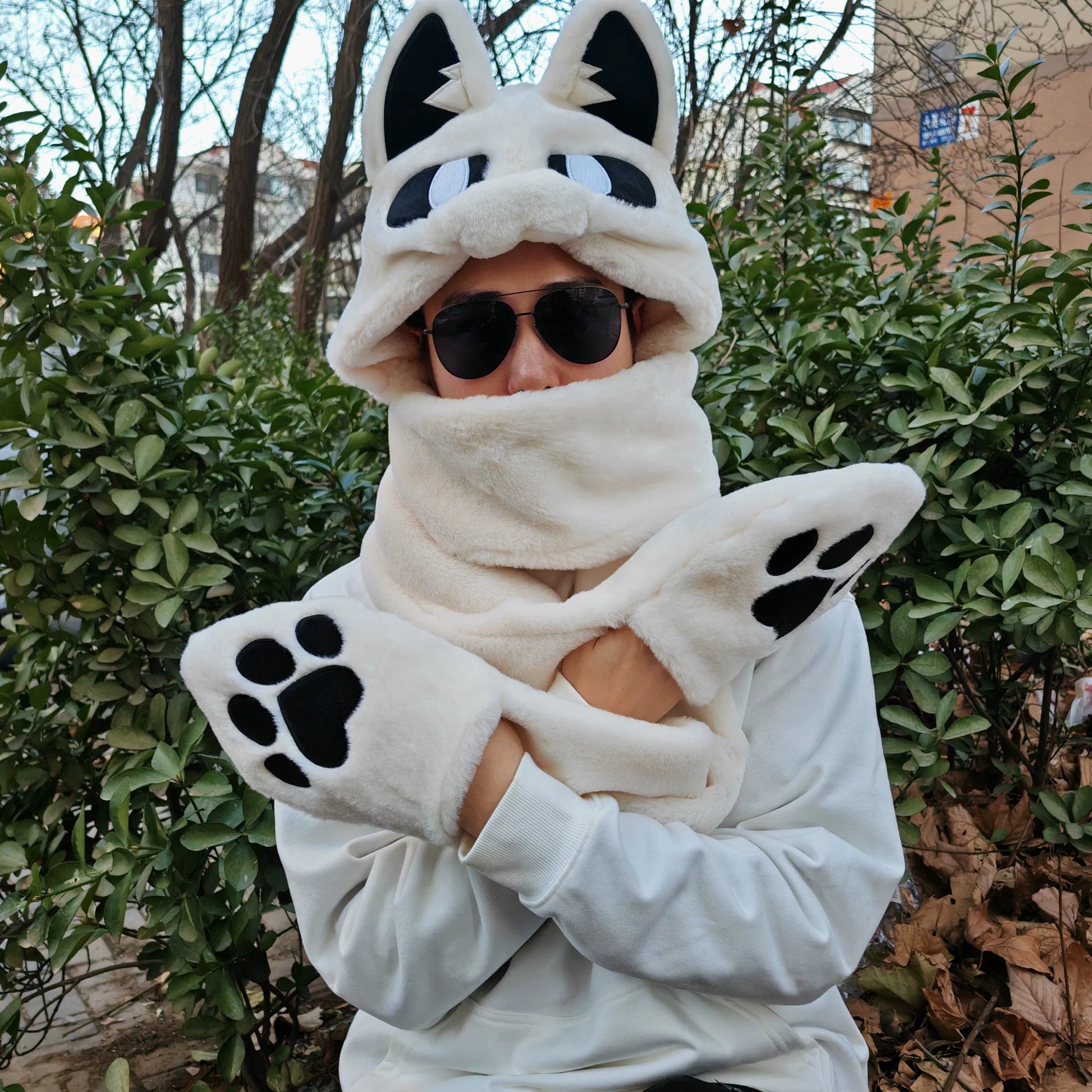 Changed Squid Dog Hooded Scarf, Glove Tail 44551:812622