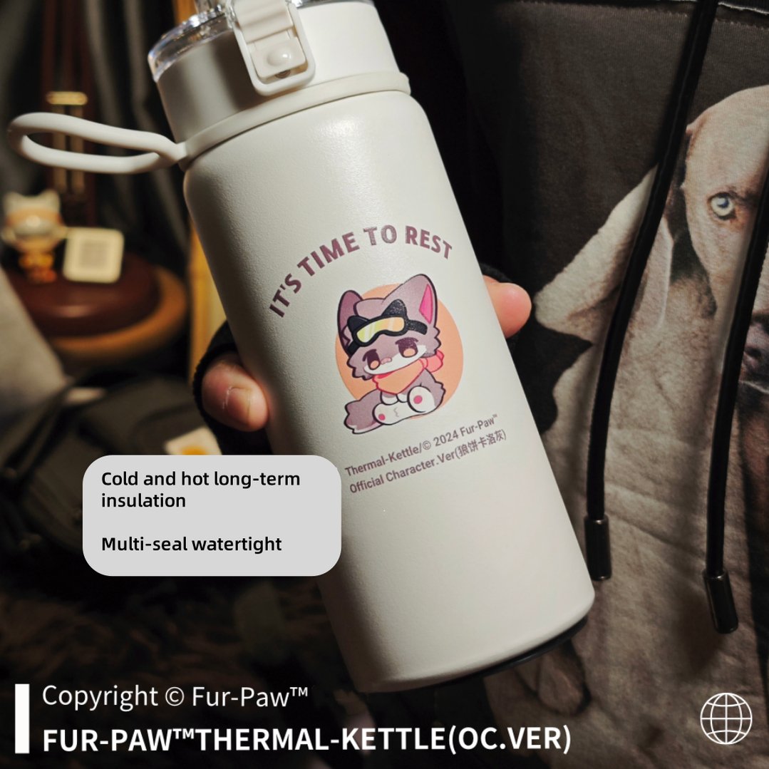 Furry Insulated Water Bottle Wolf Print - TOY - ACC - 86302 - FurPaw - 42shops