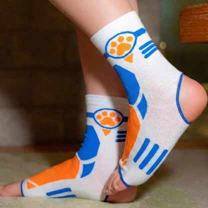 Paw Printed Ankle Stirrup Socks, Mecha - style - TOY-ACC-993E04 - FurPaw - 42shops
