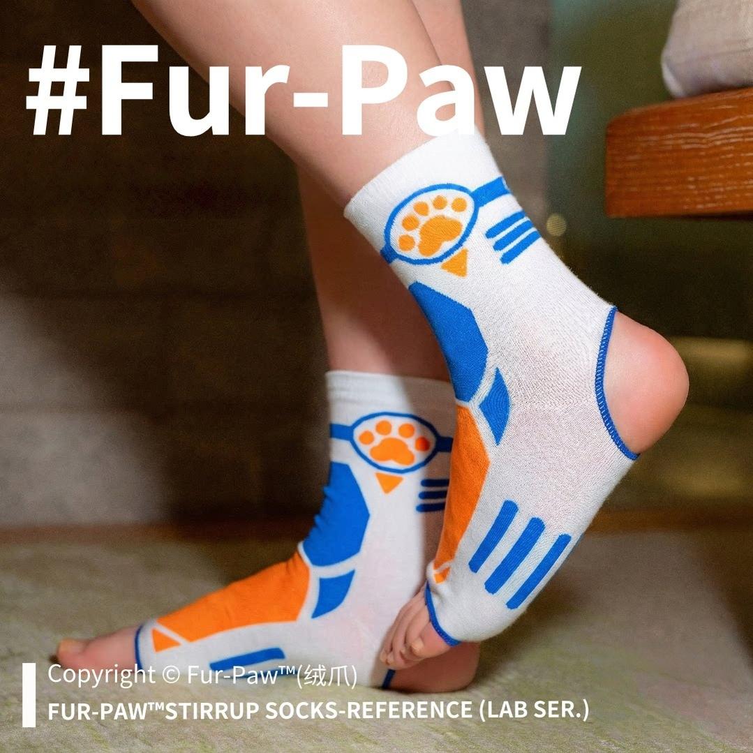 Paw Printed Ankle Stirrup Socks, Mecha - style - TOY-ACC-993E04 - FurPaw - 42shops