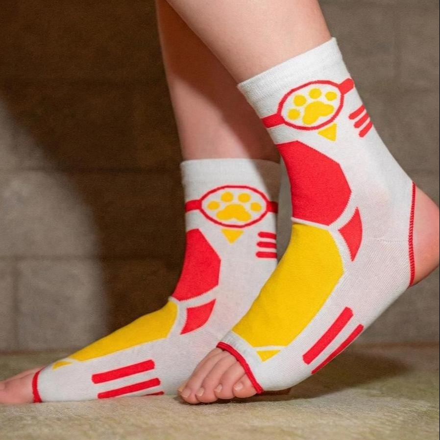 Paw Printed Ankle Stirrup Socks, Mecha - style - TOY-ACC-993E01 - FurPaw - 42shops