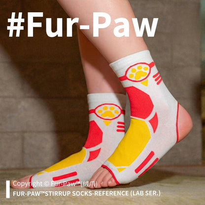 Paw Printed Ankle Stirrup Socks, Mecha - style - TOY-ACC-993E04 - FurPaw - 42shops