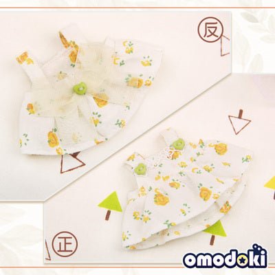 10cm Pink Yellow Green Cotton Doll Clothes Floral Dress (yellow) 8378:455365
