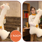 Giant White Brown Alpaca Plush Pillow Stuffed Animal Toy