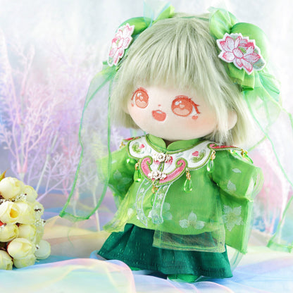 Ancient Style Green White Doll Clothes - TOY-PLU-51501 - Guoguoyinghua - 42shops