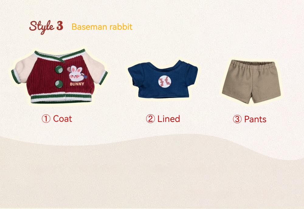 Baseball Uniform Retro American Cotton Doll Clothes Suit 20140:399675