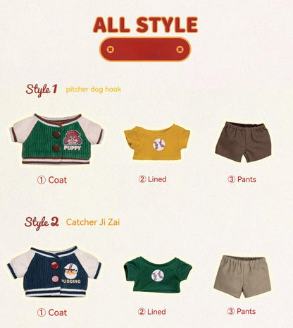 Baseball Uniform Retro American Cotton Doll Clothes Suit 20140:399671