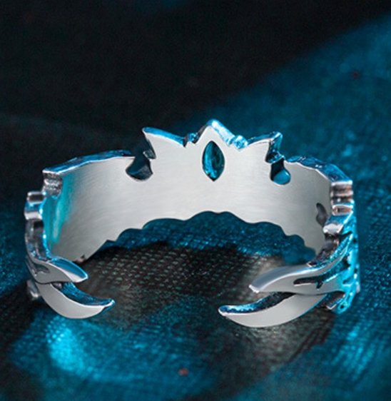 Battle Through the Heavens Green Lotus With Wings Silver Ring - TOY-ACC-51601 - Xingyunshi - 42shops