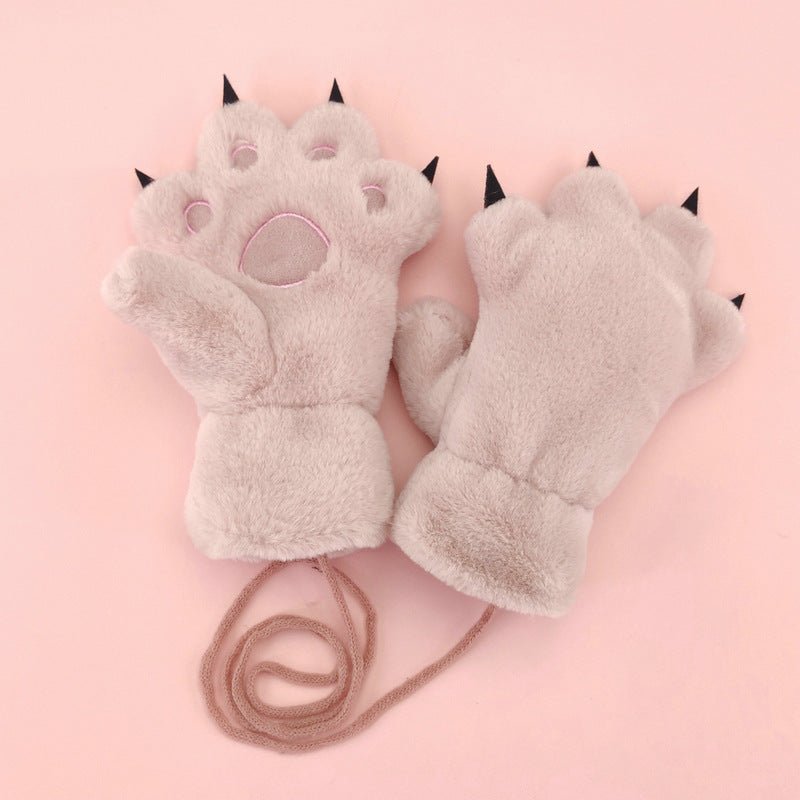 Bear Paws Winter Warm Gloves With Velvet pink 3 to 8 years old  