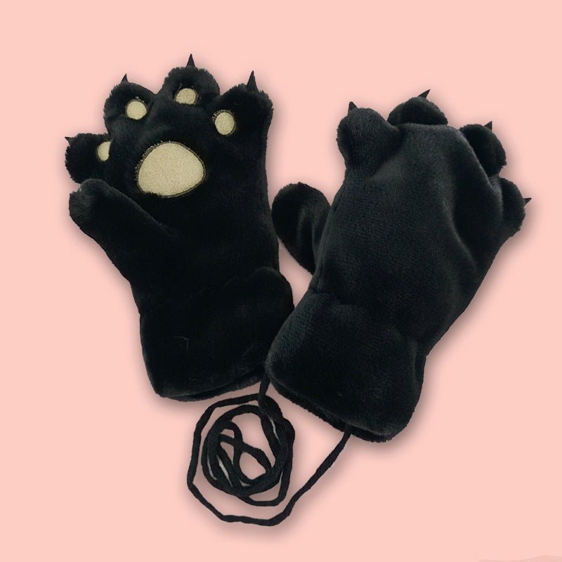 Bear Paws Winter Warm Gloves With Velvet black 3 to 8 years old  