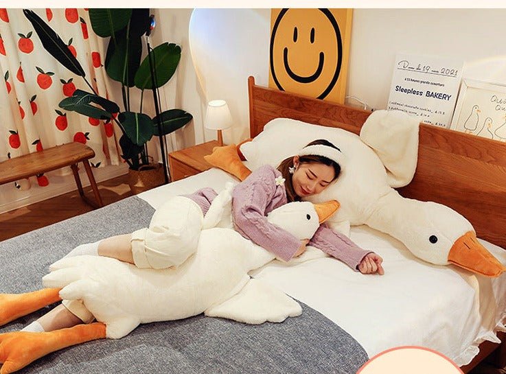 75 x 12 Large White Soft Cotton Plush Duck Goose Full Body Pillow Bed  Side Sleeping