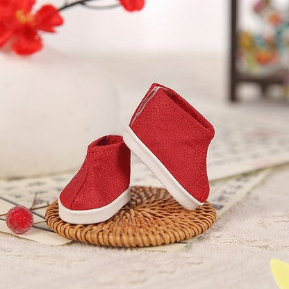 Black White Ancient Chinese Style Ankle Boots Cotton Doll Accessories - TOY-ACC-23803 - omodoki - 42shops