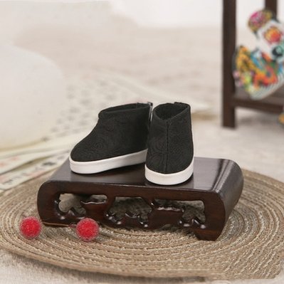 Black White Ancient Chinese Style Ankle Boots Cotton Doll Accessories - TOY-ACC-23801 - omodoki - 42shops