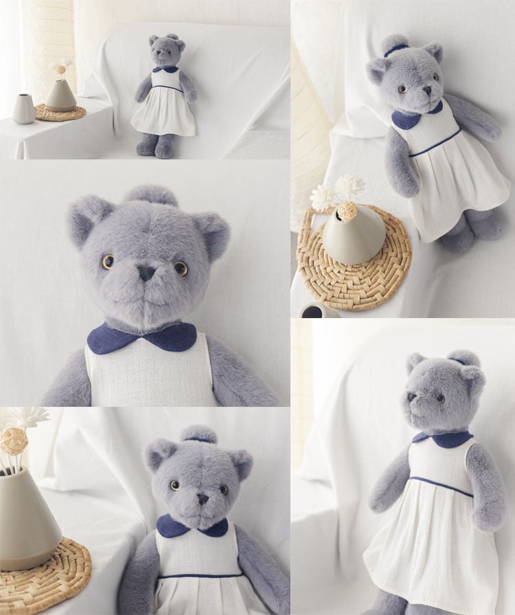 Blue-Gray Cute Bear Couple Animal Plush Toy - TOY-PLU-25206 - Zibo baiding - 42shops