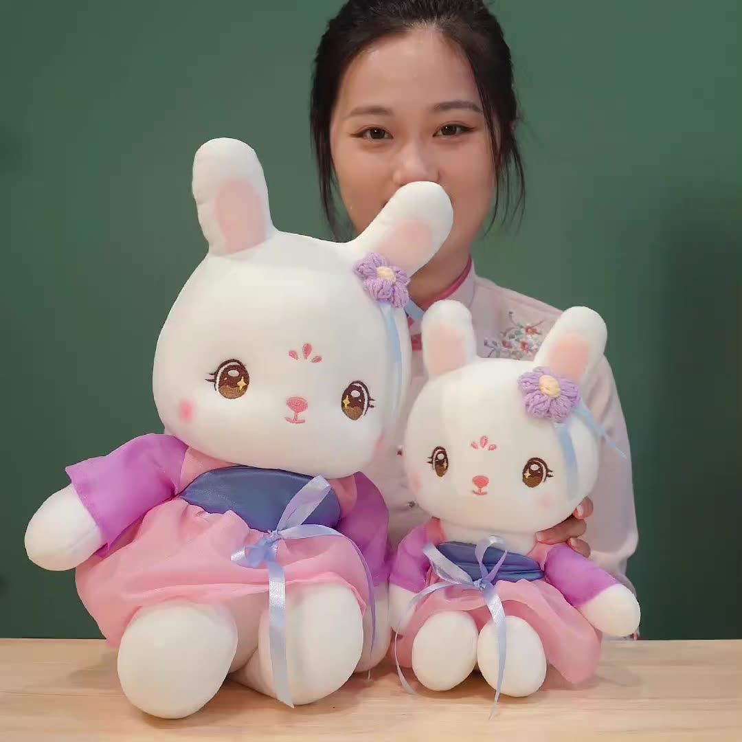 Bunny Plush Toy Chinese Costume Style Rabbit - TOY-PLU-36801 - Yangzhou jiongku - 42shops