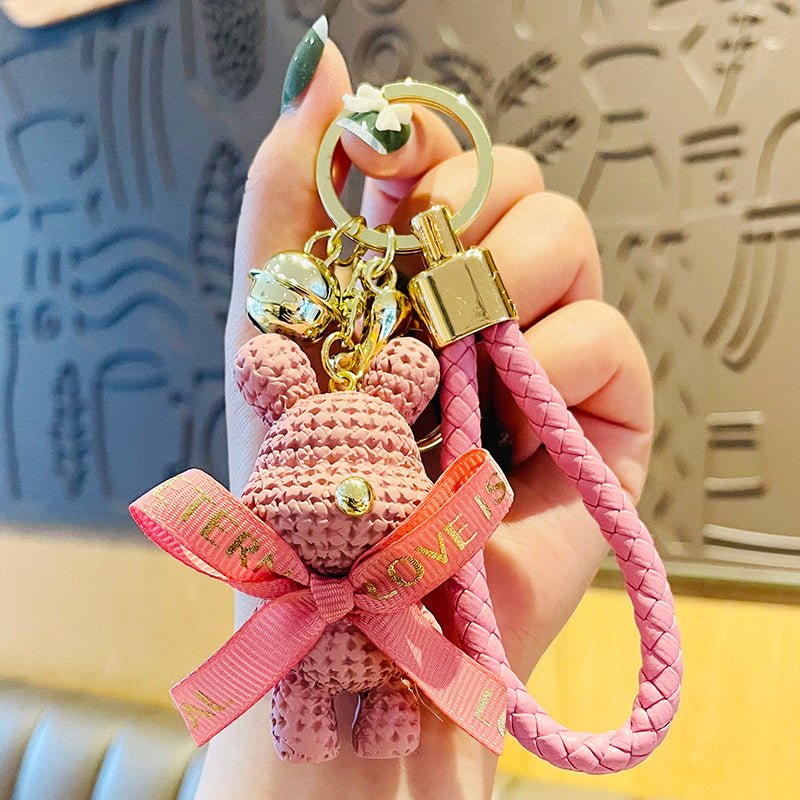 Cartoon Resin Knitting Rabbit Keychain Pendant - TOY-PLU-63302 - Yiwumanmiao - 42shops