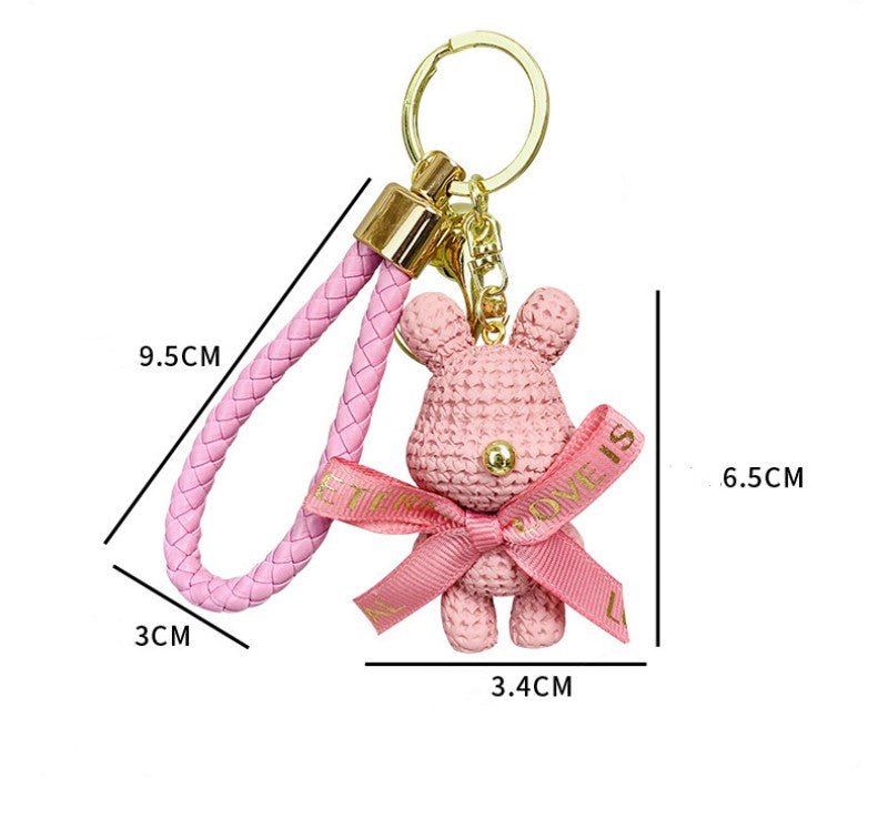 Cartoon Resin Knitting Rabbit Keychain Pendant - TOY-PLU-63305 - Yiwumanmiao - 42shops