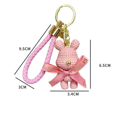 Cartoon Resin Knitting Rabbit Keychain Pendant - TOY-PLU-63305 - Yiwumanmiao - 42shops