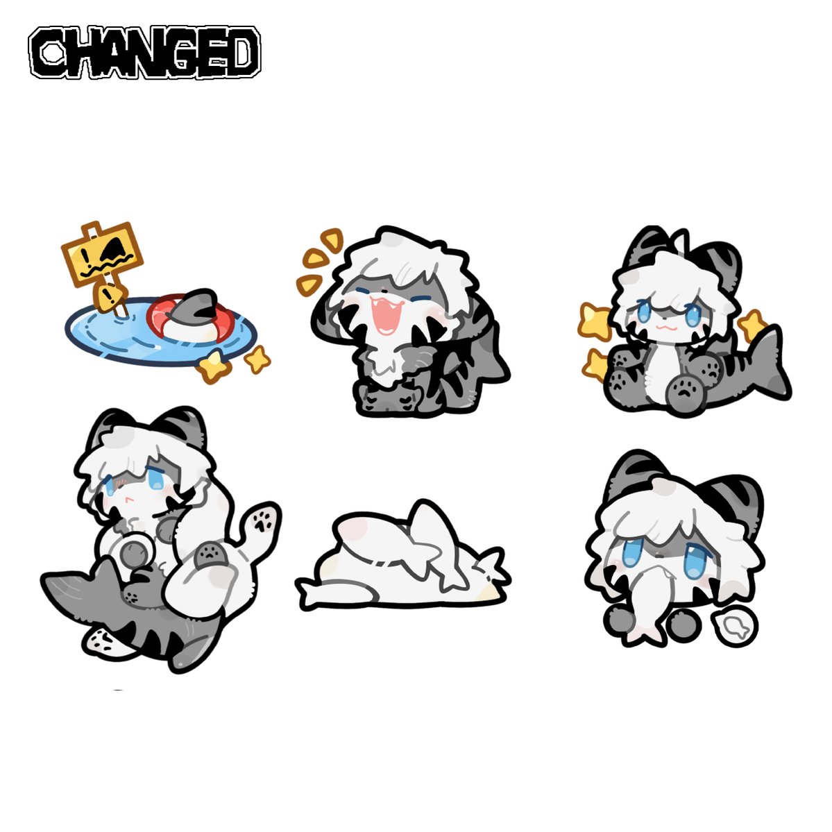 Changed Puro Tiger Shark K Sticker Furry Sticker 32448:385947