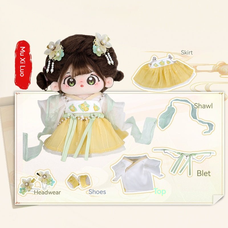 Chinese Cotton Doll with Yellow Pink Doll Clothes Set - TOY-PLU-141401 - Ruawa Club - 42shops