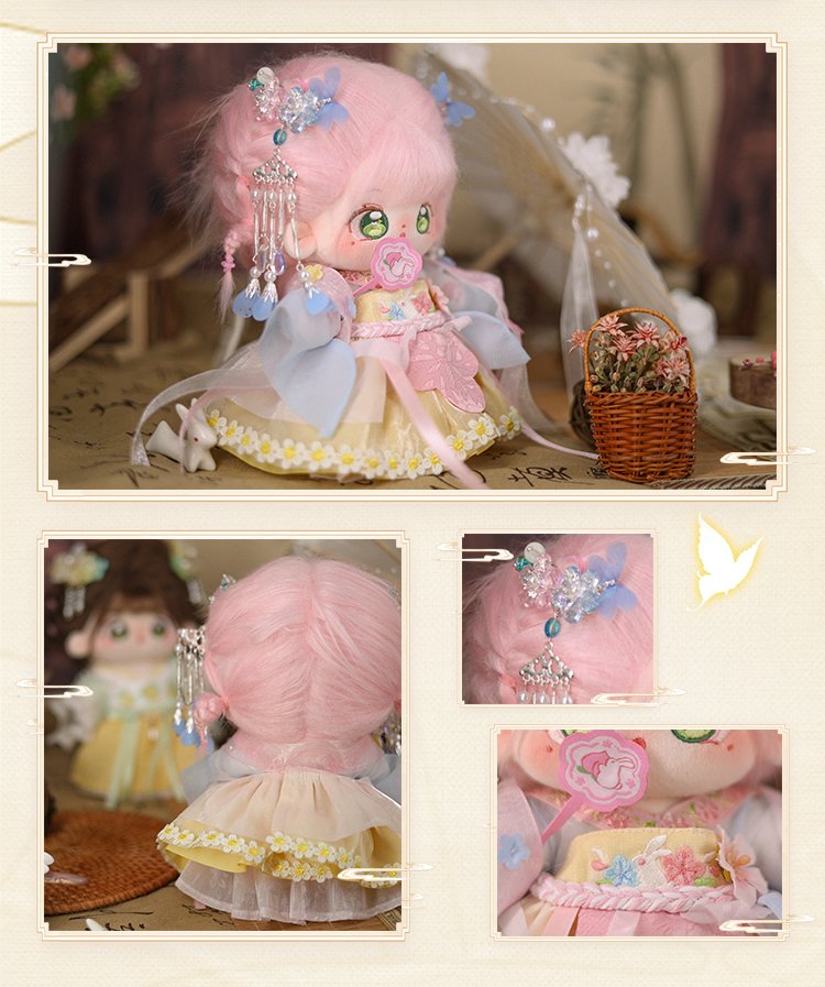 Chinese Cotton Doll with Yellow Pink Doll Clothes Set - TOY-PLU-141403 - Ruawa Club - 42shops