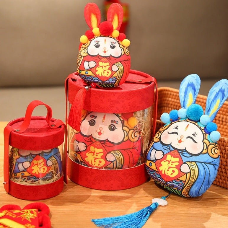 Chinese Opera Red Blue Bunny Plush Toys - TOY-PLU-50901 - Yangzhoujiongku - 42shops