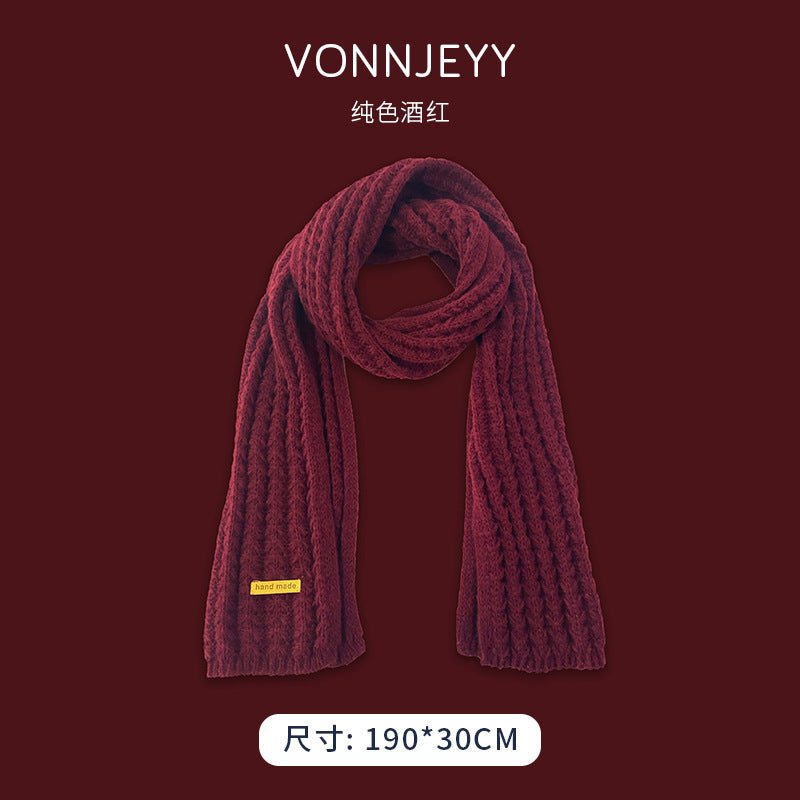 Christmas New Imitation Cashmere Scarf Multicolors wine red  