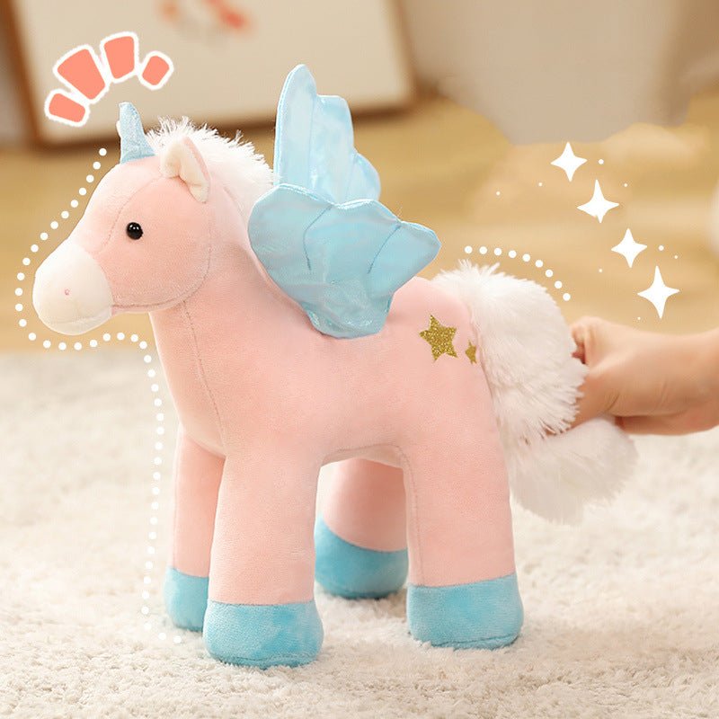 Colorful Unicorn Plush Toy With Flapping Wings - TOY-PLU-77803 - Yangzhoumuka - 42shops