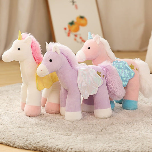Colorful Unicorn Plush Toy With Flapping Wings - TOY-PLU-77801 - Yangzhoumuka - 42shops
