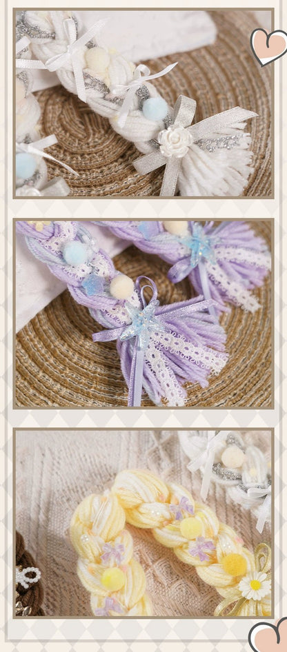 Cotton Dolls Accessories Wigs Knit Braid Multicolor 31934:455247