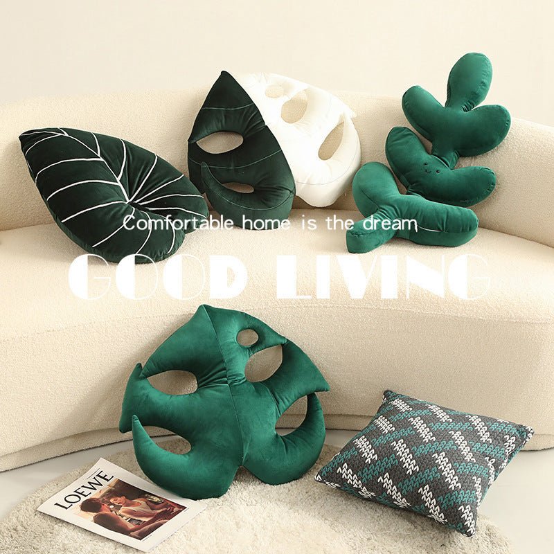 Creative Green Leaf Plush Pillow Cushions - TOY-PLU-43303 - Yangzhoukeshibei - 42shops