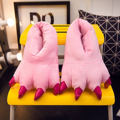 Creative Monster Claw Plush Slippers Multicolors S(27-33) pink 