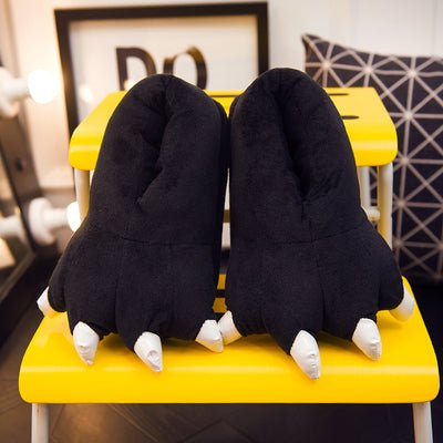 Creative Monster Claw Plush Slippers Multicolors S(27-33) black 