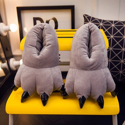 Creative Monster Claw Plush Slippers Multicolors S(27-33) gray 