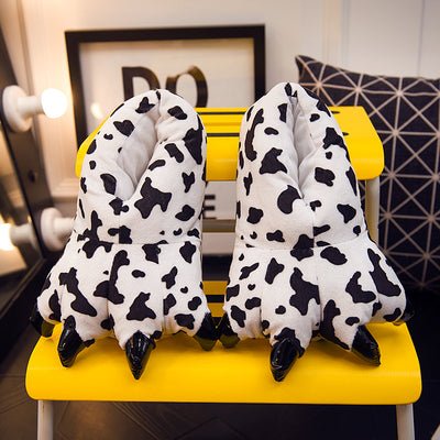 Creative Monster Claw Plush Slippers Multicolors S(27-33) cow stripes 